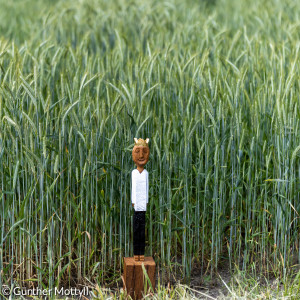Eine Königsfigur vor einem Feld